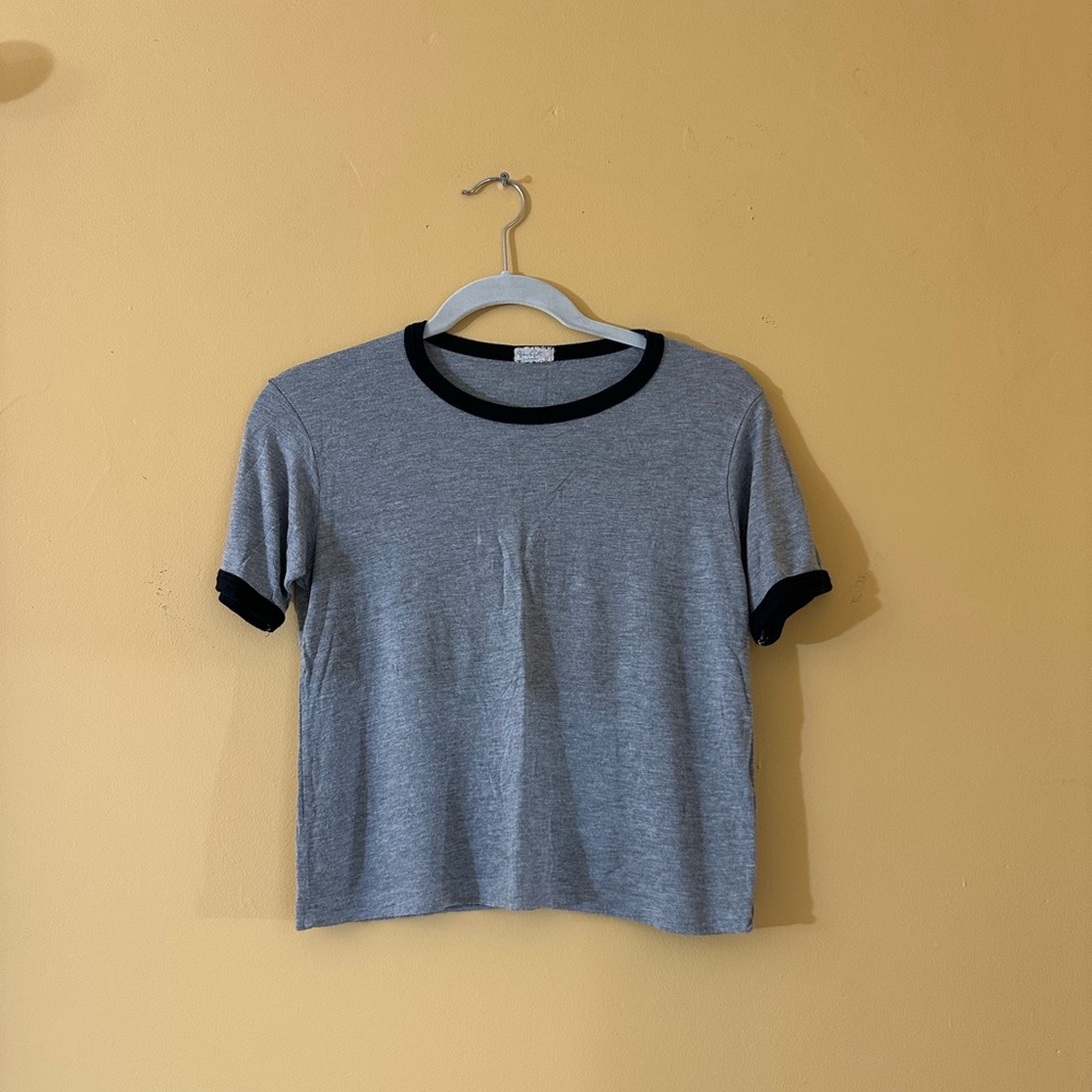 Brandy Melville Gray and Black Crop Top